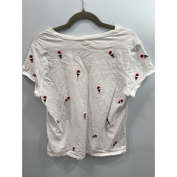 Cynthia Rowley Women's White Shirt With Ice Cream Pattern Embroidered Size XL - Picture 3 of 8